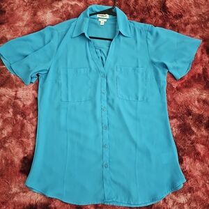 Express Aqua Slim Fit Shirt